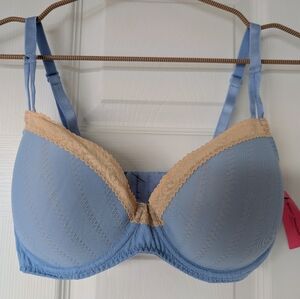 Betsey Johnson - "Zipper Stripe" demi bra - underwire 34D